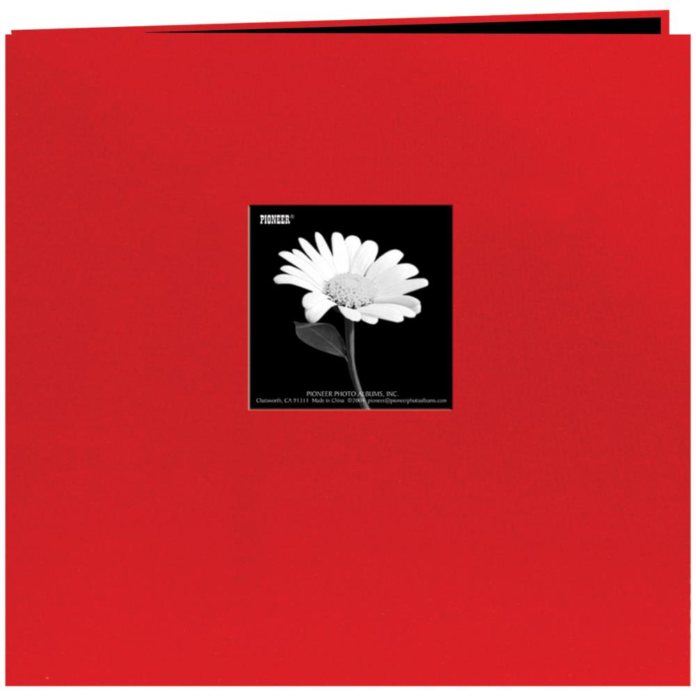 Pioneer Book Cloth Cover Post Bound Album 12"X12" Red