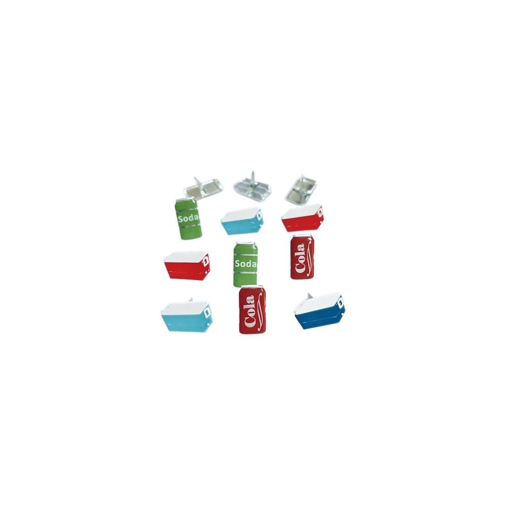 Eyelet Outlet Shape Brads 12/Pkg Cooler/Soda