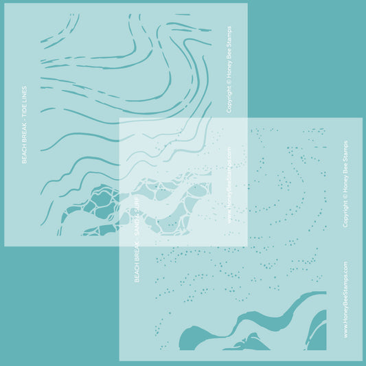 Honey Cuts Die, Beach Break A2 Cover Plate and stencil BUNDLE