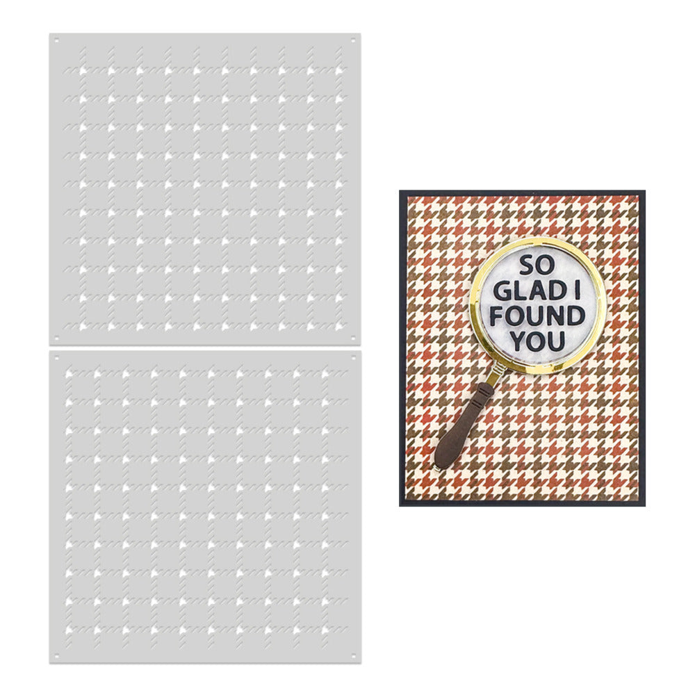 Layering Stencils, Case Closed - Houndstooth