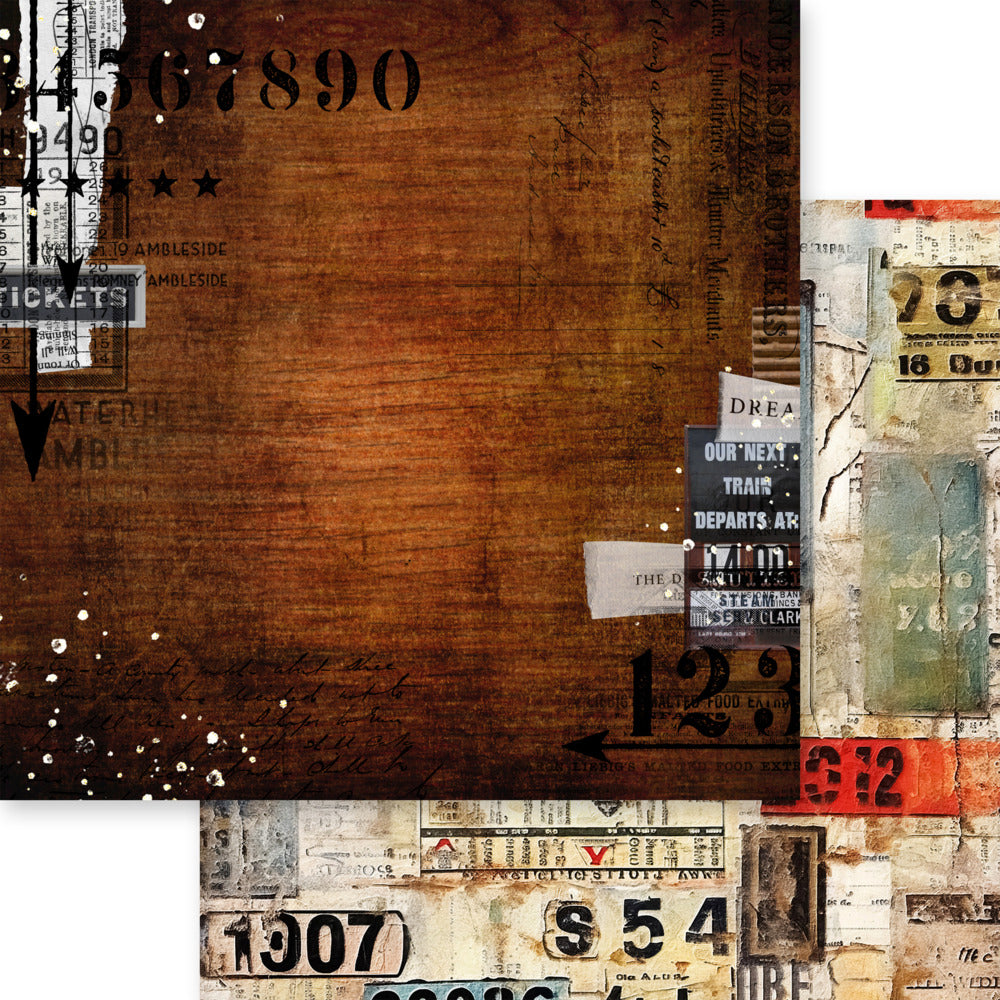 12X12 Patterned Paper, Industrial Chic - Aged wood
