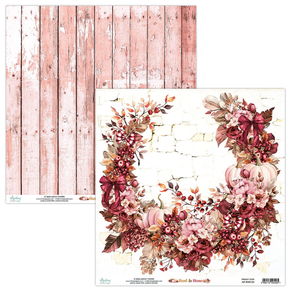 12X12 Patterned Paper, Rust & Rose 04
