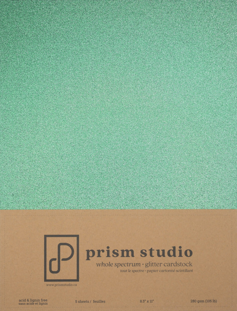 8.5X11 Whole Spectrum Glitter Cardstock, Emerald (5 sheets)