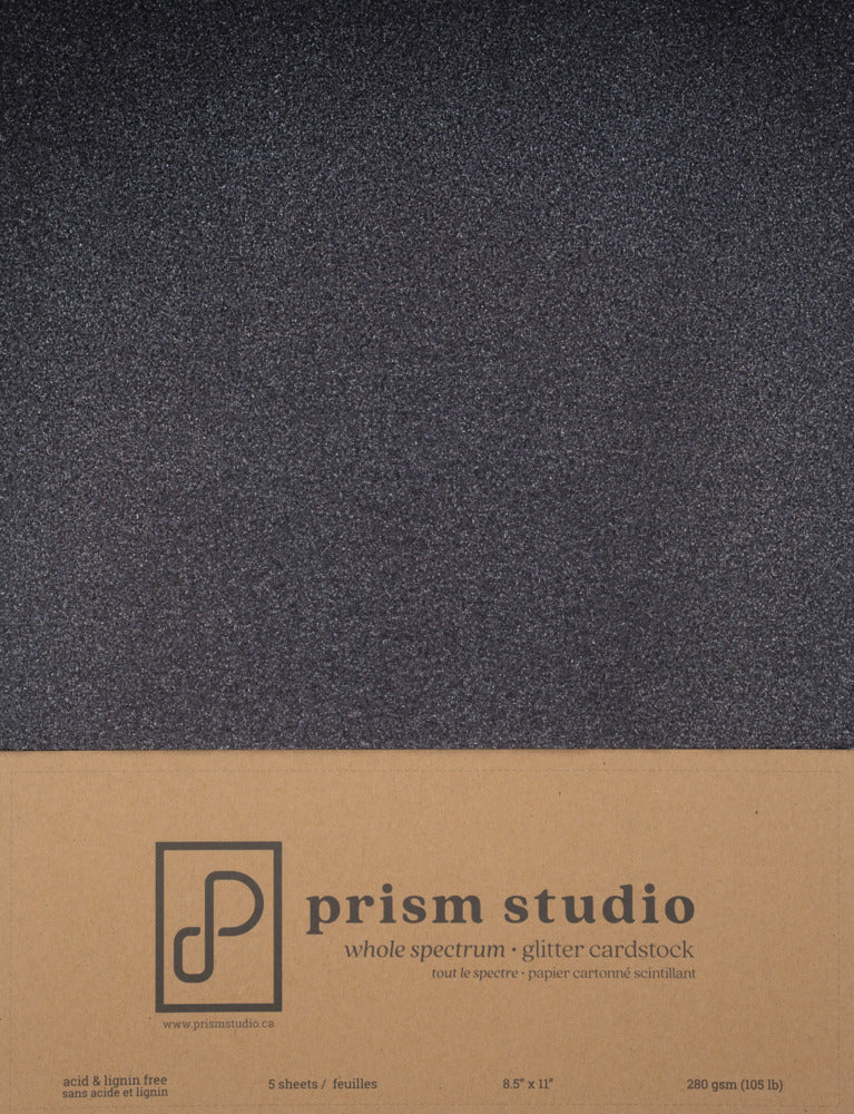 8.5X11 Whole Spectrum Glitter Cardstock, Obsidian (5 sheets)