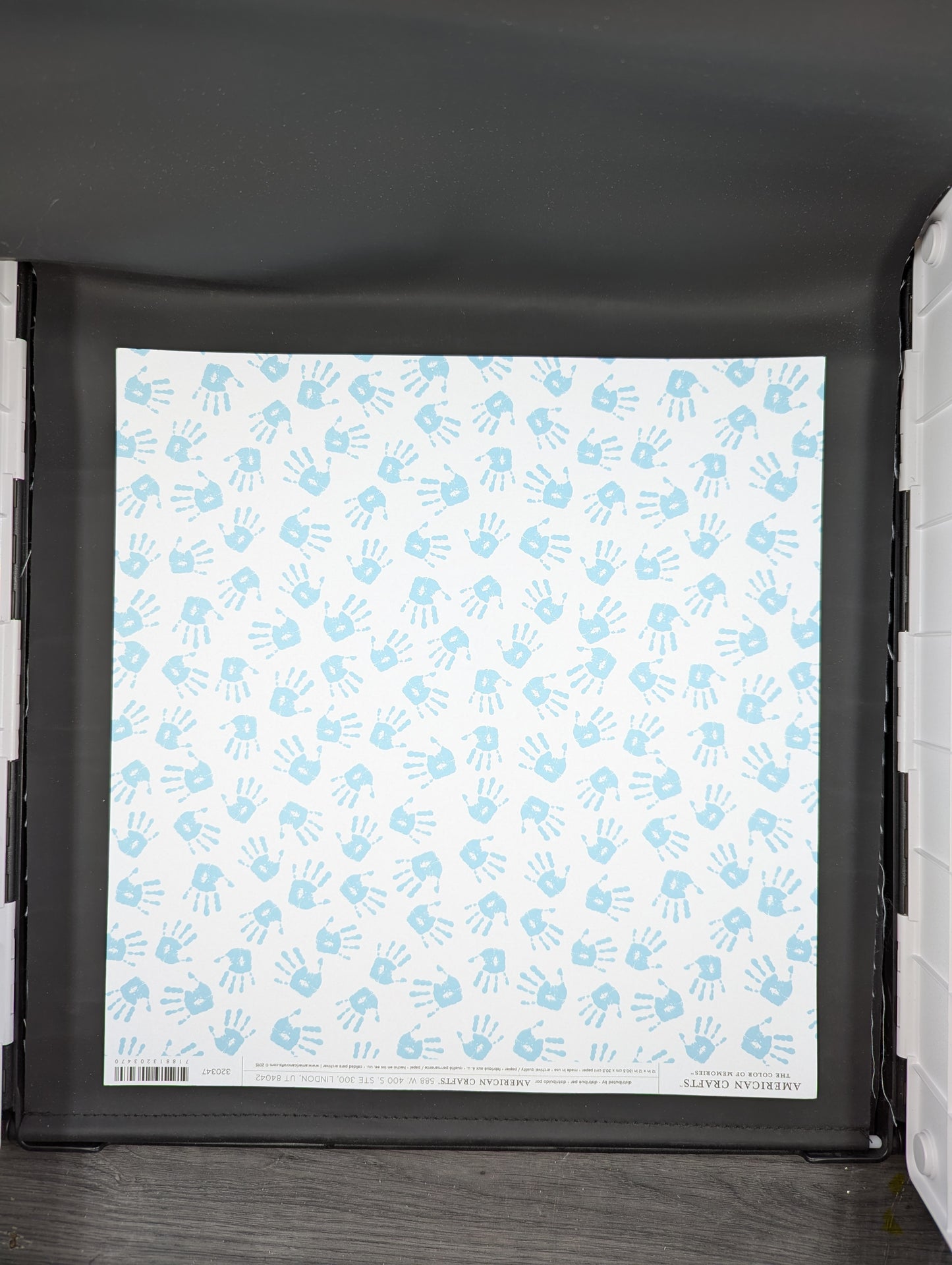 Baby blue handprints