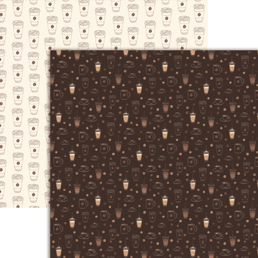 12X12 Patterned Paper, But First, Coffee - For the Love of Coffee