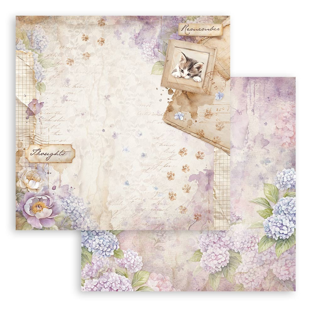 12X12 Patterned Paper, Quiet Days - Kitten