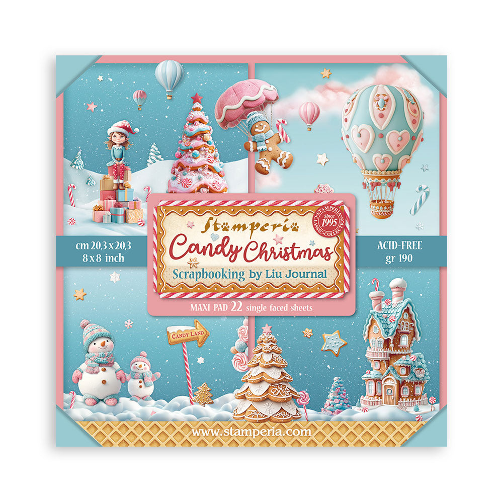 8X8 Maxi Paper Pad, Candy Christmas