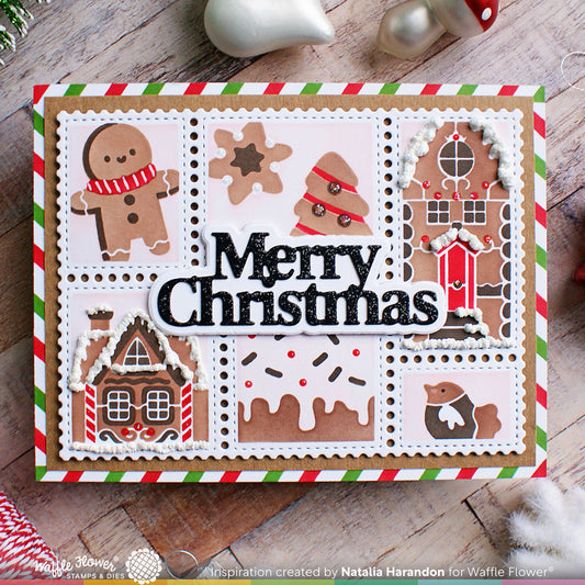 Stencil, Postage Collage Gingerbread 4 stencils