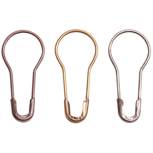 Idea-Ology Metal Loop Pins 1" 24/Pkg Antique Nickel, Brass & Copper