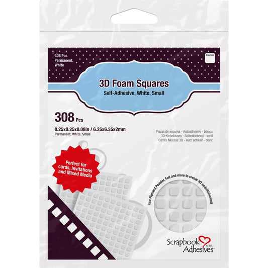 3D Foam Squares, White Small