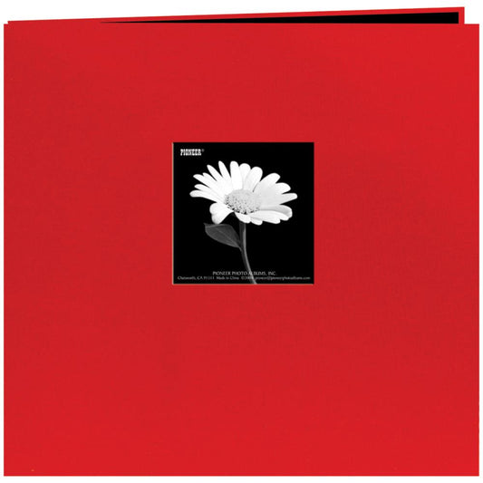 Pioneer Book Cloth Cover Post Bound Album 12"X12" Red