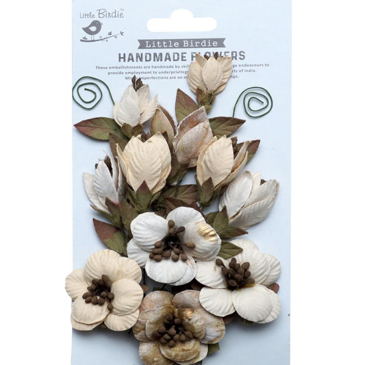 Paper Flowers 13/Pkg Ivory Pearl