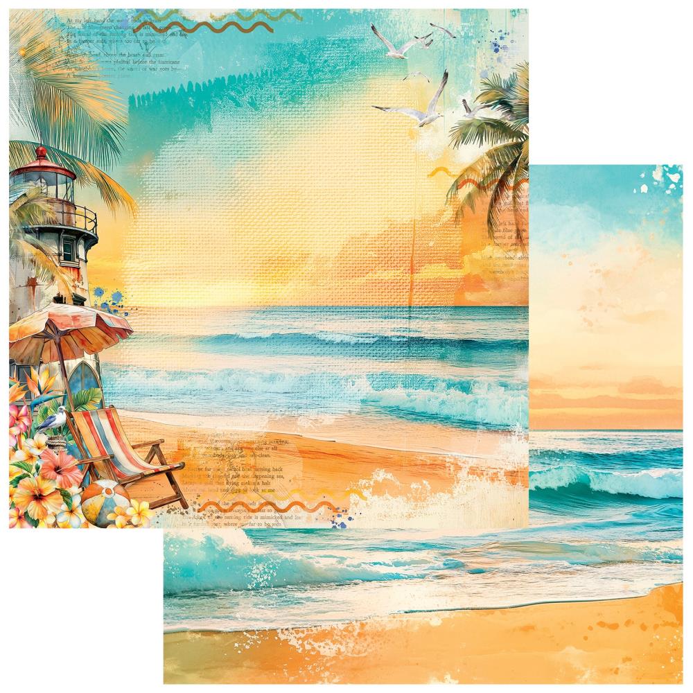 Beach Vibes Double-Sided Cardstock 12"X12" Seashells
