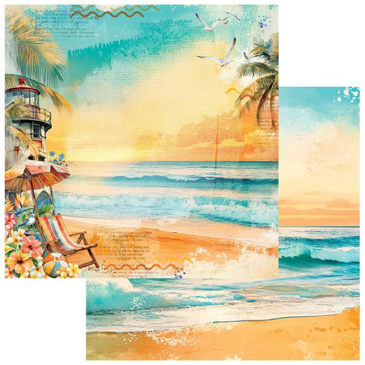 Beach Vibes Double-Sided Cardstock 12"X12" Seashells