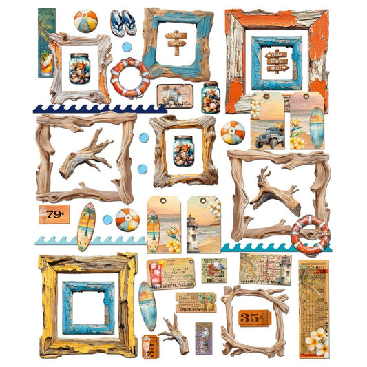49 And Marketing Die-Cuts Elements, Beach Vibes