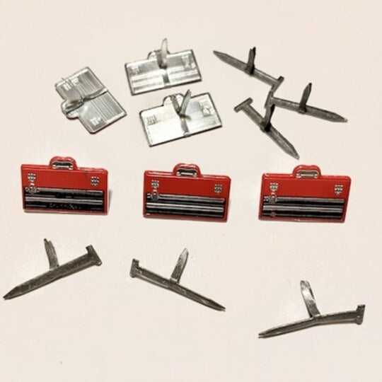 Eyelet Outlet Brads tool box and nails