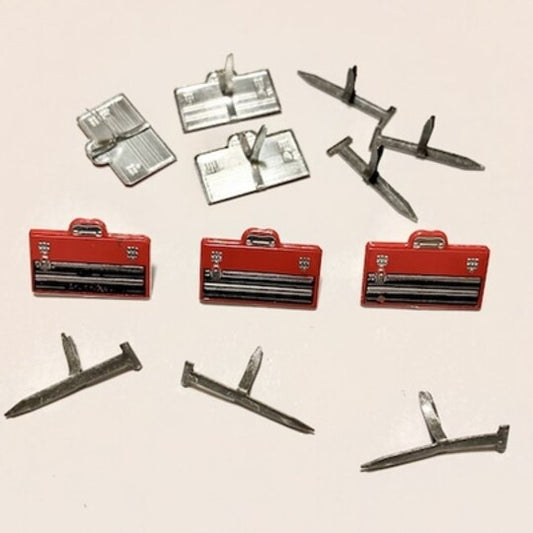 Eyelet Outlet Brads tool box and nails