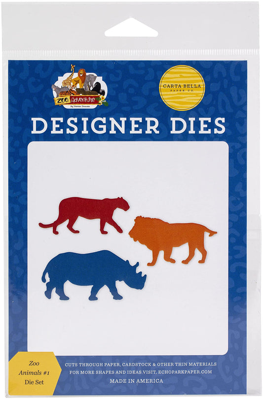 Zoo adventure animal die set Lion Rhino