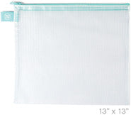 Zippered Vinyl Mesh Pouch, Extra Large - Aqua