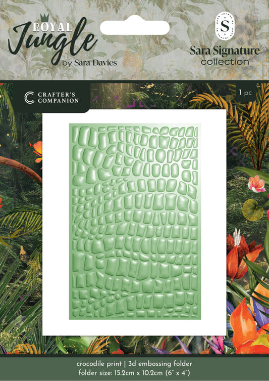 3D Embossing Folder, Royal Jungle - Crocodile Print