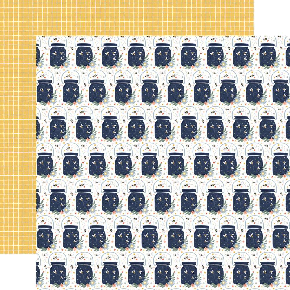 12X12 Patterned Paper, Firefly - Jars Of Fireflies