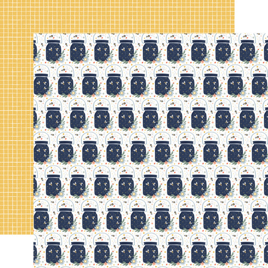 12X12 Patterned Paper, Firefly - Jars Of Fireflies