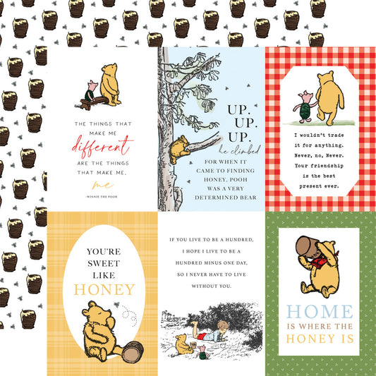 12X12 Patterned Paper, The House at Pooh Corner - 4x6 Journaling Cards