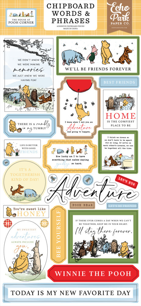 Chipboard Words & Phrases, The House at Pooh Corner