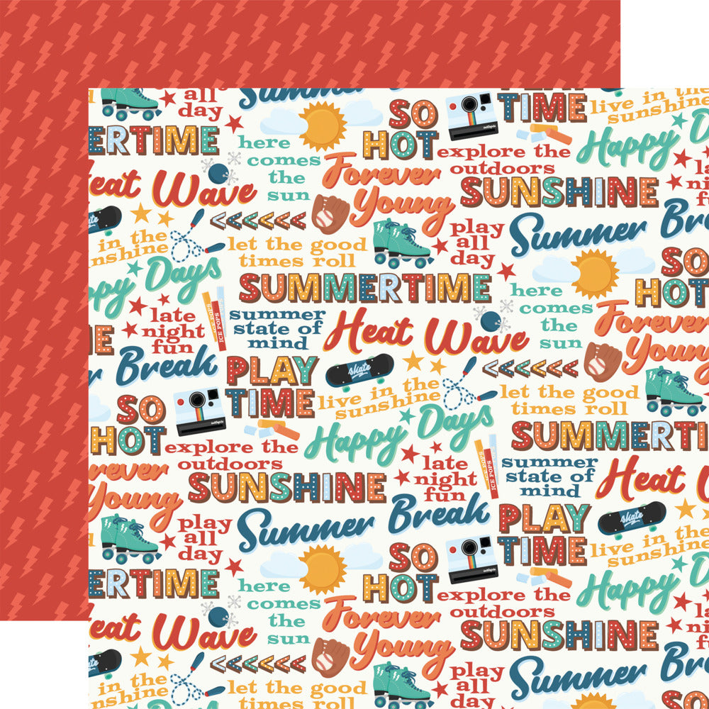 12X12 Patterned Paper, Summer Break - Summer State Of Mind
