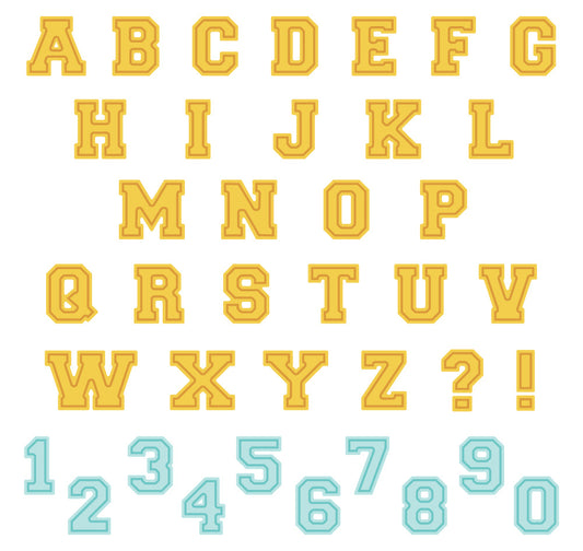 Honey Cuts Die, Varsity Letters Alphabet