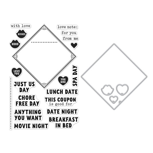 Clear Stamp & Die Combo, Love Note Messages