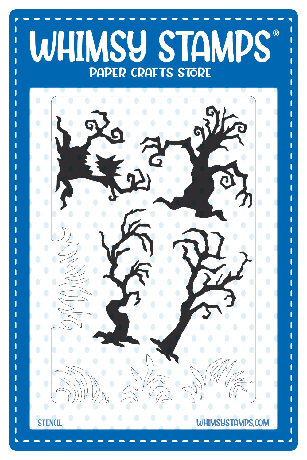 whimsy Halloween tree stencil