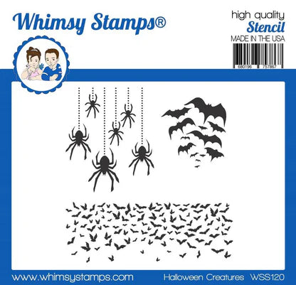 Whimsy Halloween creatures stencil