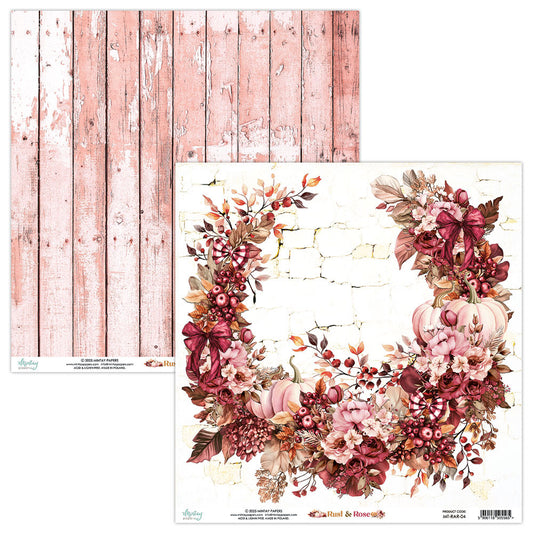 12X12 Patterned Paper, Rust & Rose 04