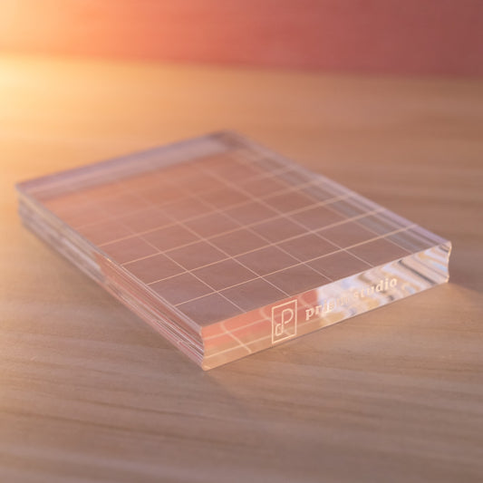 Acrylic Stamping Block (with Grips), Rectangle, 3" X 4"