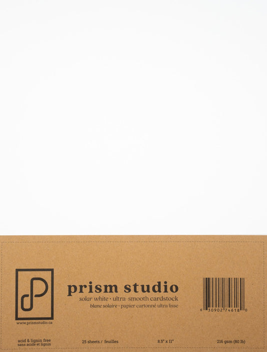 8.5X11 Ultra-Smooth Cardstock 80lb, Solar White (25 sheets)