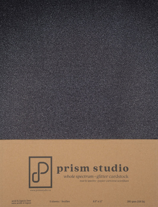 8.5X11 Whole Spectrum Glitter Cardstock, Obsidian (5 sheets)