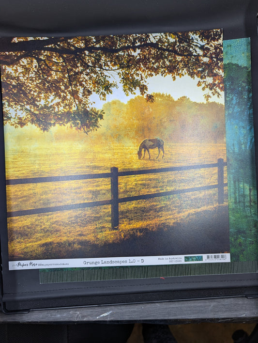 Grunge landscape horse