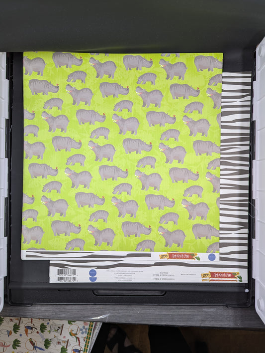 zoo adventure hippos and zebra print