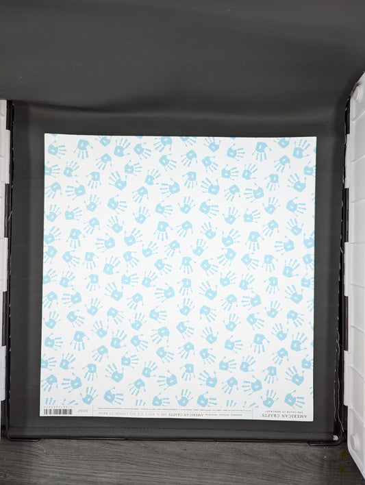 Baby blue handprints