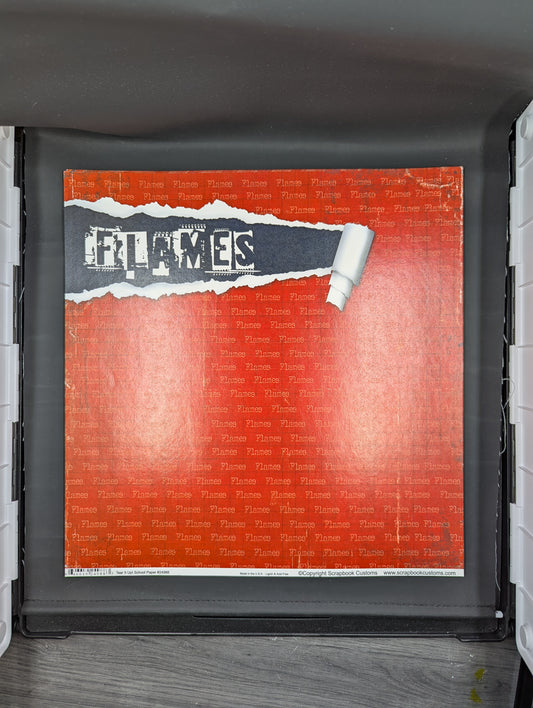 Flames hockey torn paper