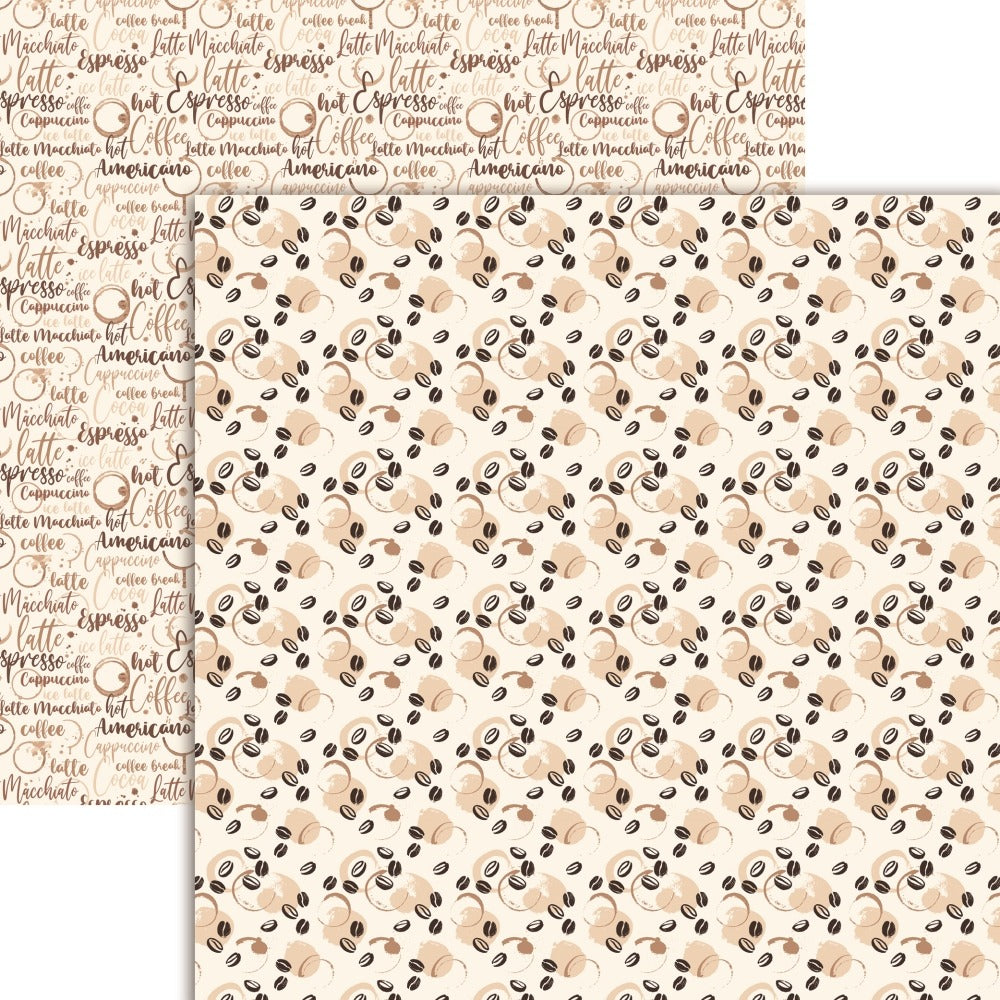 12X12 Patterned Paper, But First, Coffee - Traces of Coffee