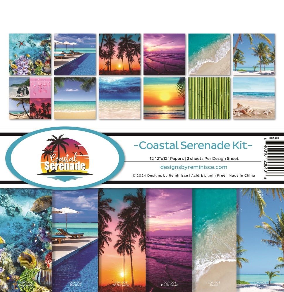 12x12 patterned paper pack coastal serenade kit