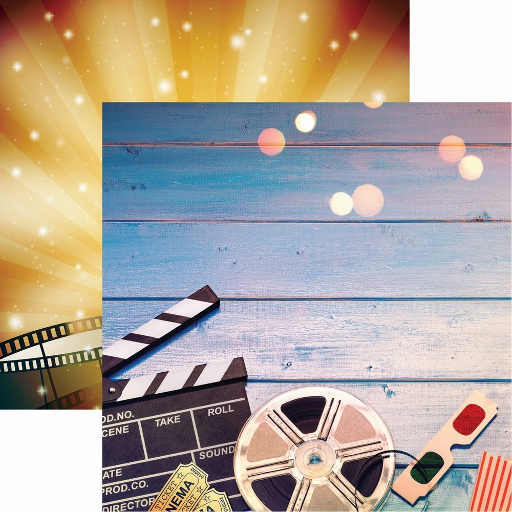 12X12 Patterned Paper, It's Showtime - Lights, Camera, Action!