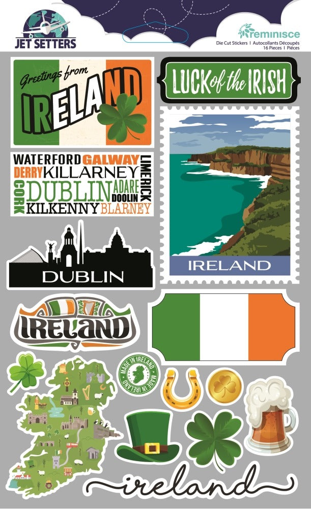 Jet Setters Die Cut Stickers, Ireland