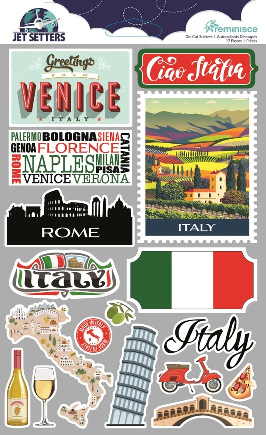 Jet Setters Die Cut Stickers, Italy