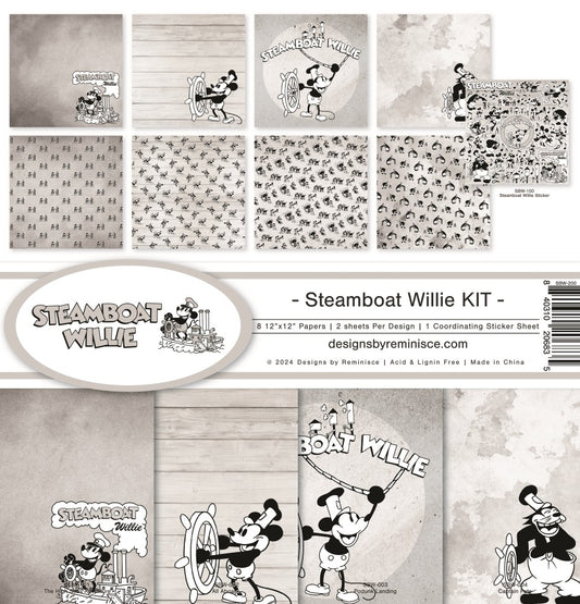 12x12 patterned paper pack  Steamboat Willie kit