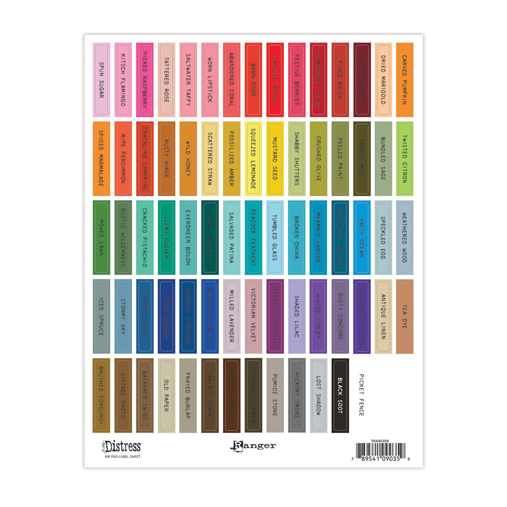 Tim Holtz Distress Label Sheets, Ink Pad - Black