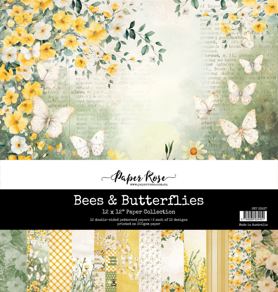 12X12 Paper Collection, Bees & Butterflies